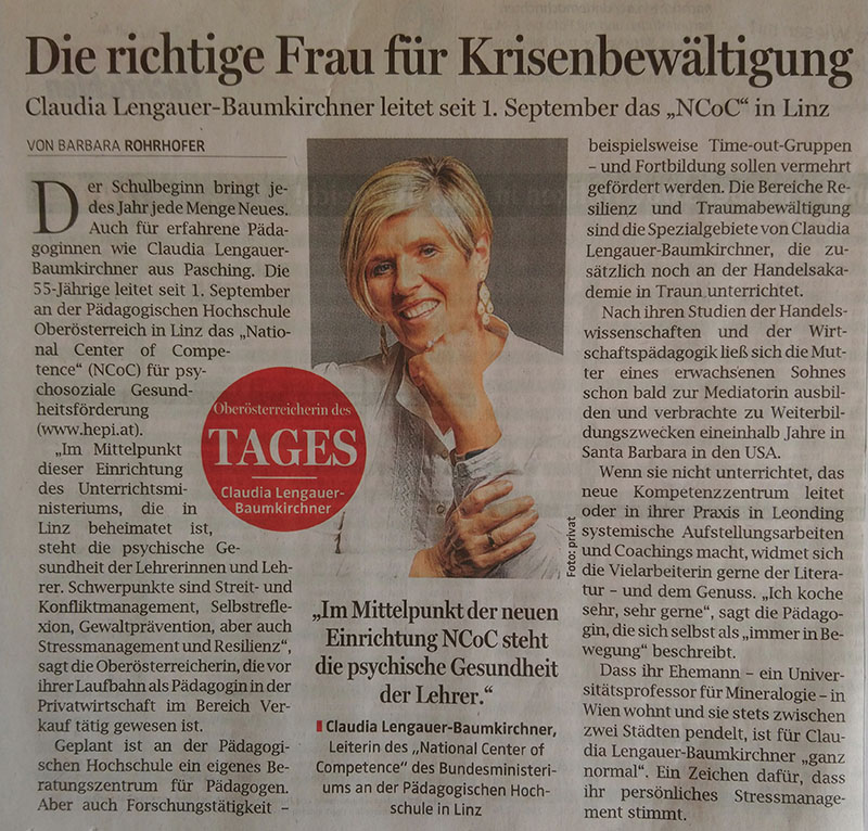 TOLLE KARRIERE EINER PROFESSORIN DER BHAK/S TRAUN