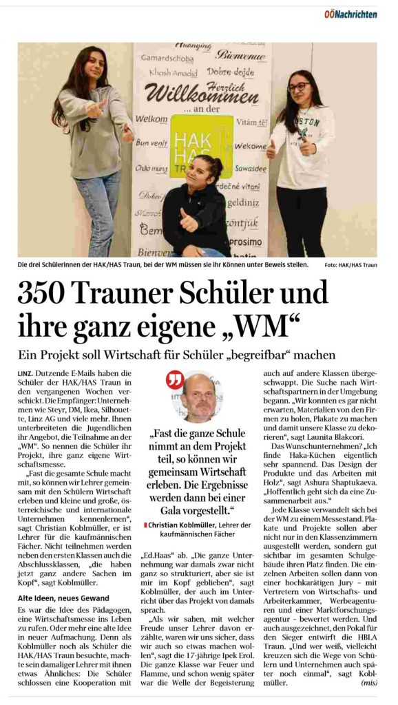 350 TRAUNER SCHÜLER UND IHRE GANZ EIGENE „WM“